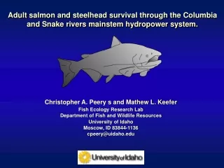 Christopher A. Peery s and Mathew L. Keefer  Fish Ecology Research Lab