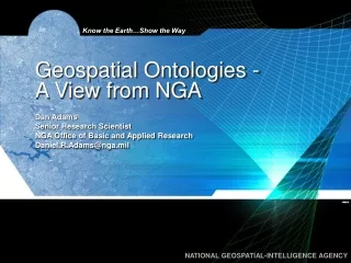 Geospatial Ontologies - A View from NGA