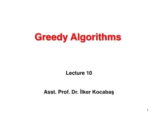 Greedy Algorithms