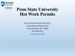 Penn State University  Hot Work Permits