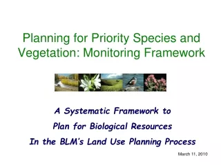 Planning for Priority Species and Vegetation: Monitoring Framework