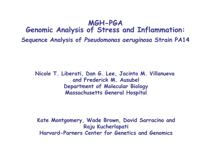 mgh pga genomic analysis of stress