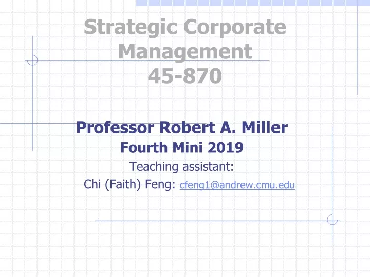 strategic corporate management 45 870