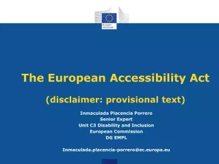 The European Accessibility Act (disclaimer: provisional text)