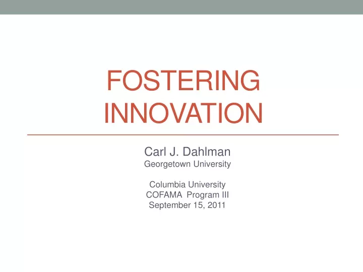 fostering innovation