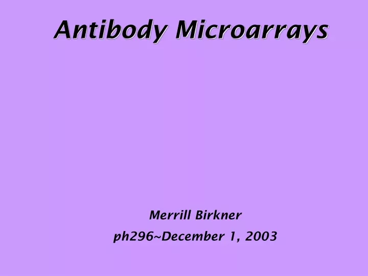 antibody microarrays