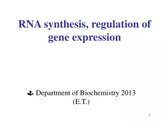RNA synthesis, regulation of gene expression