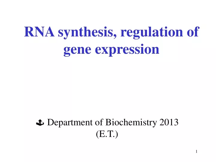 rna synthesis regulation of gene expression