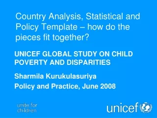 Country Analysis, Statistical and Policy Template – how do the pieces fit together?