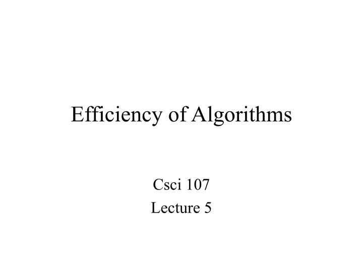 efficiency of algorithms