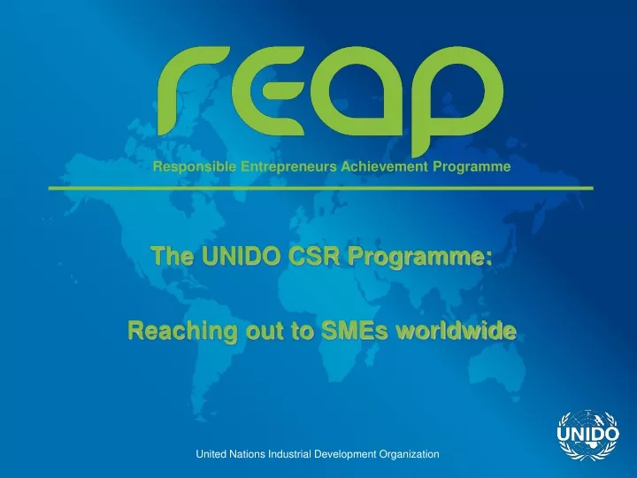the unido csr programme reaching out to smes