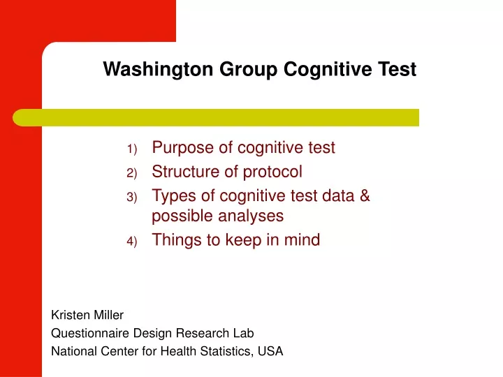 washington group cognitive test