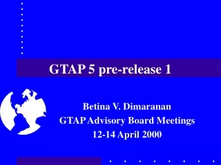 GTAP 5 pre-release 1