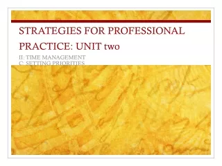 STRATEGIES FOR PROFESSIONAL PRACTICE: UNIT two