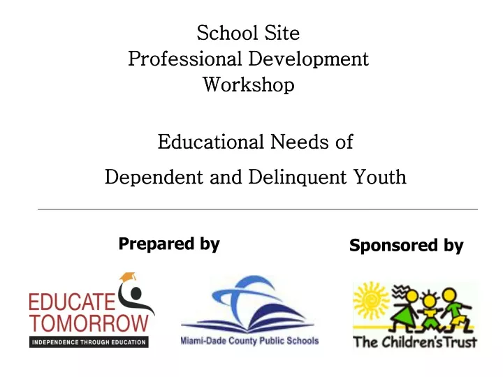 school site professional development workshop