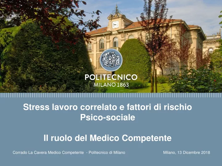 stress lavoro correlato e fattori di rischio psico sociale il ruolo del medico competente