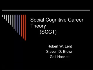 Social Cognitive Career Theory 	(SCCT)