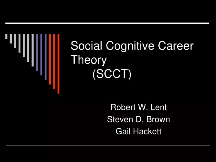 social cognitive career theory scct