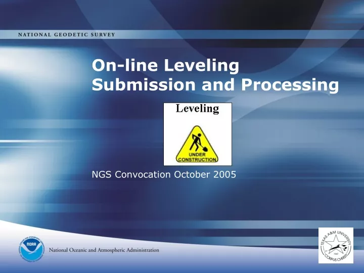 on line leveling submission and processing