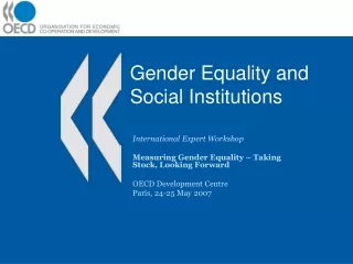 Gender Equality and Social Institutions