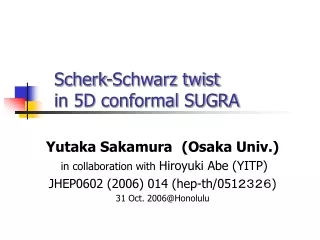 Scherk-Schwarz twist     in 5D conformal SUGRA
