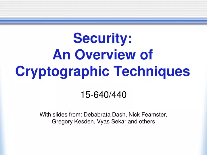 security an overview of cryptographic techniques