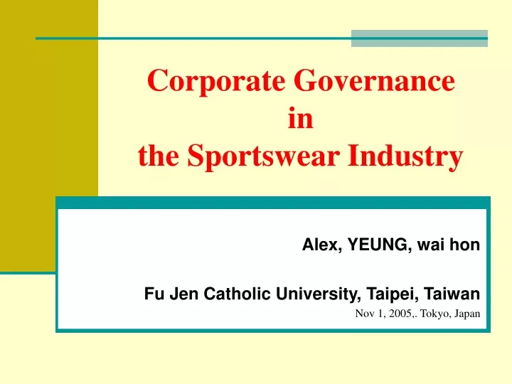 corporate governance in the sportswear industry