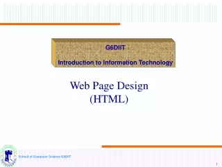 G6DIIT Introduction to Information Technology