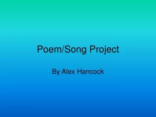 Poem/Song Project