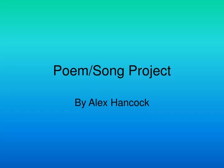 poem song project