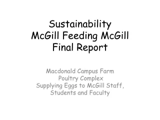 Sustainability McGill Feeding McGill Final Report