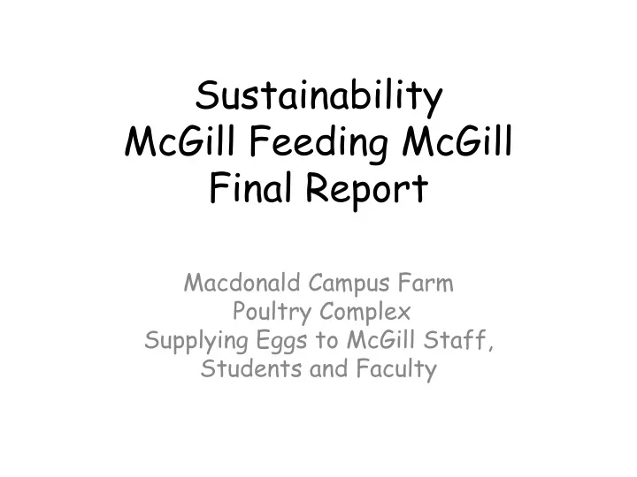 sustainability mcgill feeding mcgill final report