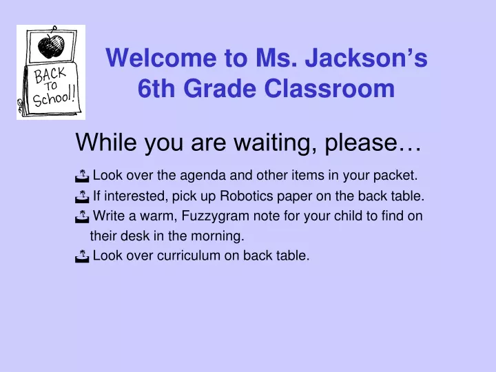 welcome to ms jackson s 6th grade classroom