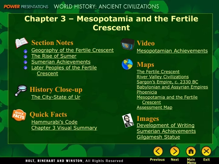 chapter 3 mesopotamia and the fertile crescent