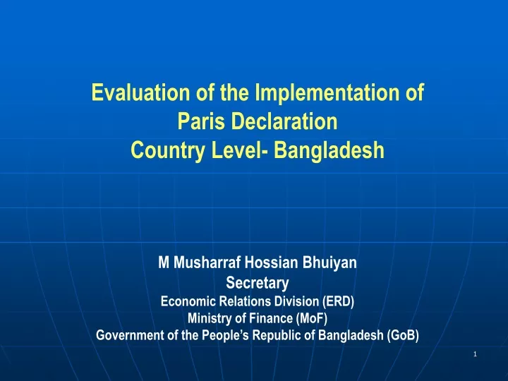 evaluation of the implementation of paris