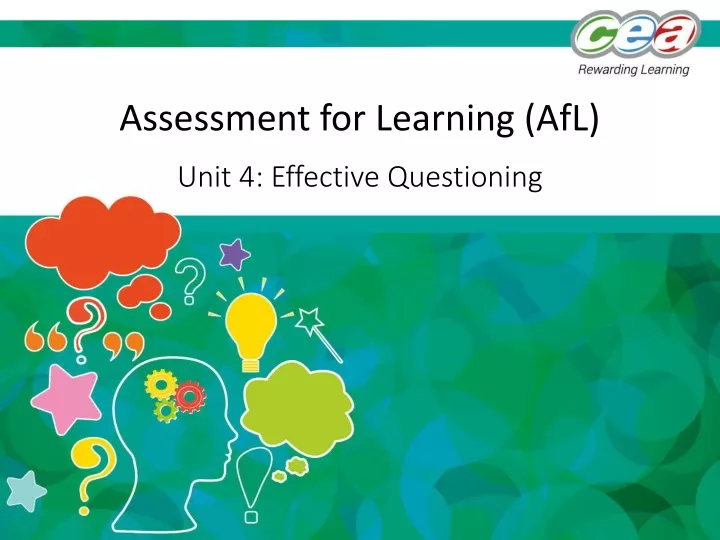 assessment for learning afl unit 4 effective questioning
