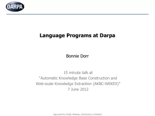 Language Programs at Darpa