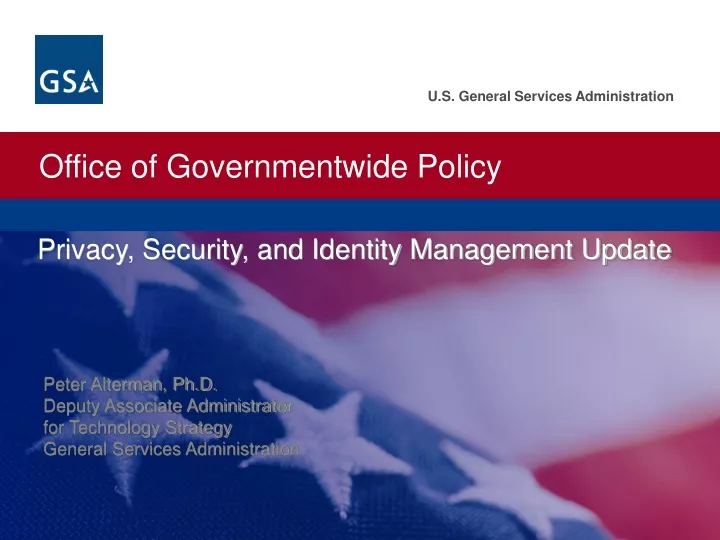 privacy security and identity management update