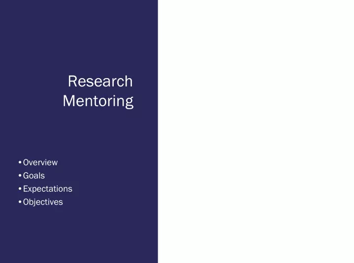 research mentoring