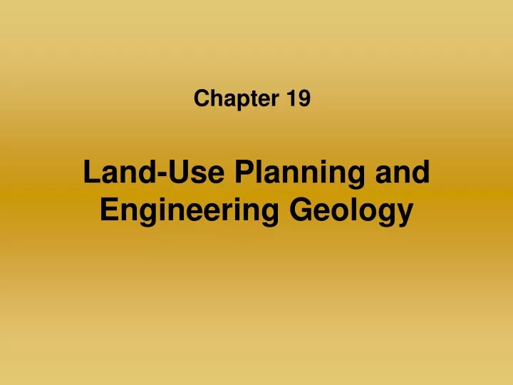 land use planning and engineering geology