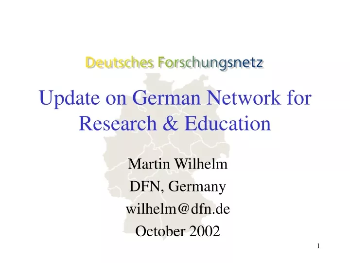 update on german network for research education