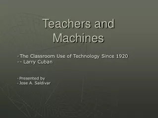 Teachers and Machines