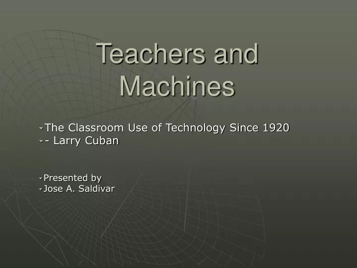 teachers and machines