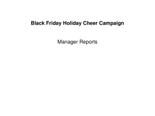 Black Friday Holiday Cheer Campaign Manager Reports