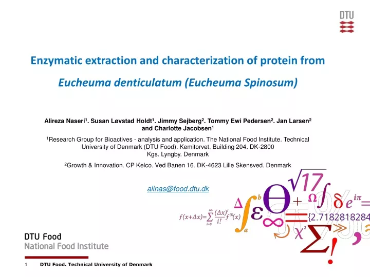 enzymatic extraction and characterization of protein from eucheuma denticulatum eucheuma spinosum