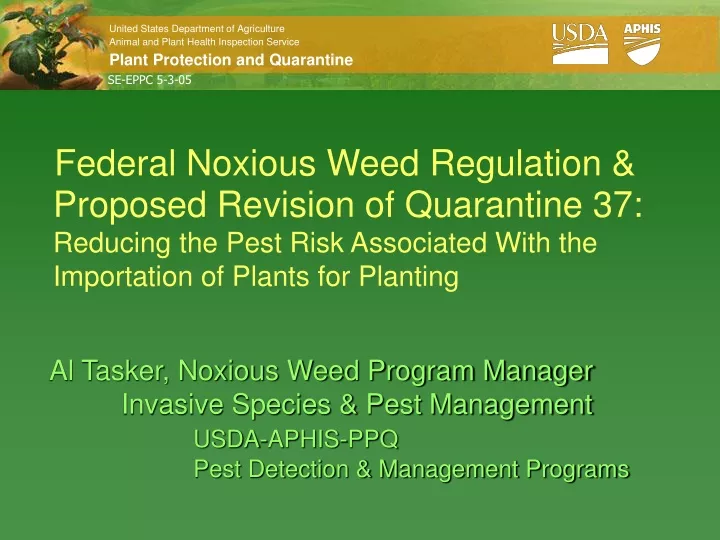 federal noxious weed regulation