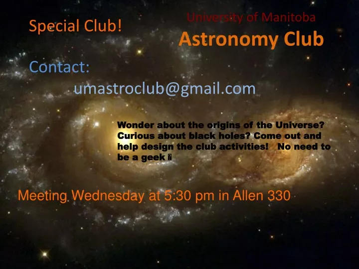 university of manitoba astronomy club