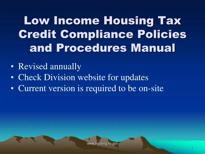 low income housing tax credit compliance policies and procedures manual