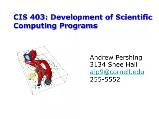 CIS 403: Development of Scientific Computing Programs