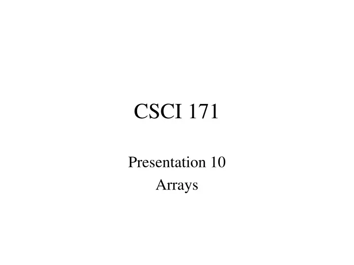 csci 171